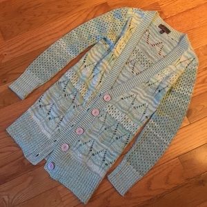 Cute mint green long cardigan